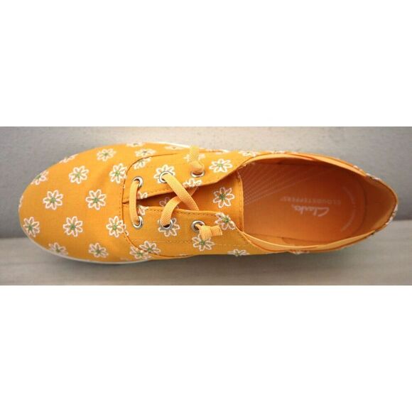 Clarks Cloudsteppers Women's Sz 12W Yellow Interest Breeze Ave Sneakers - Picture 4 of 9